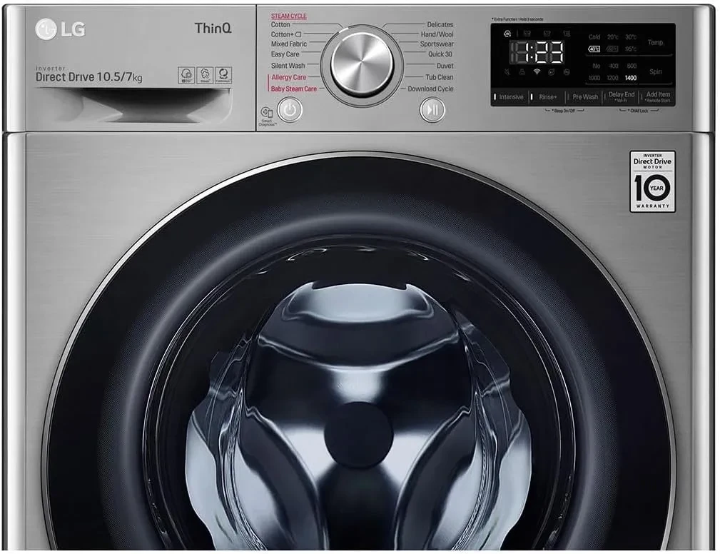 غسالة ملابس LG أوتوماتيكية – سعة 10 كجم – موديل F4V5RGP2T - صورة المنتج 9