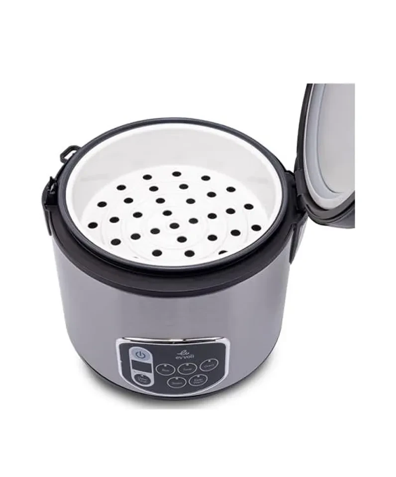 Hover image for جهاز متعدد الوظائف ومقاوم للالتصاق لطهي الأرز والحبوب من ايفولي، 650 واط (سعة 5 لتر، لون فضي) EVKARC5005B