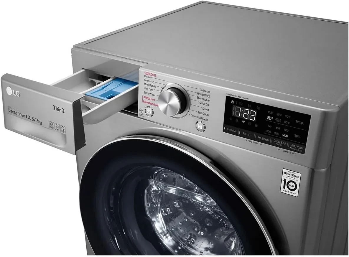 غسالة ملابس LG أوتوماتيكية – سعة 10 كجم – موديل F4V5RGP2T - صورة المنتج 10