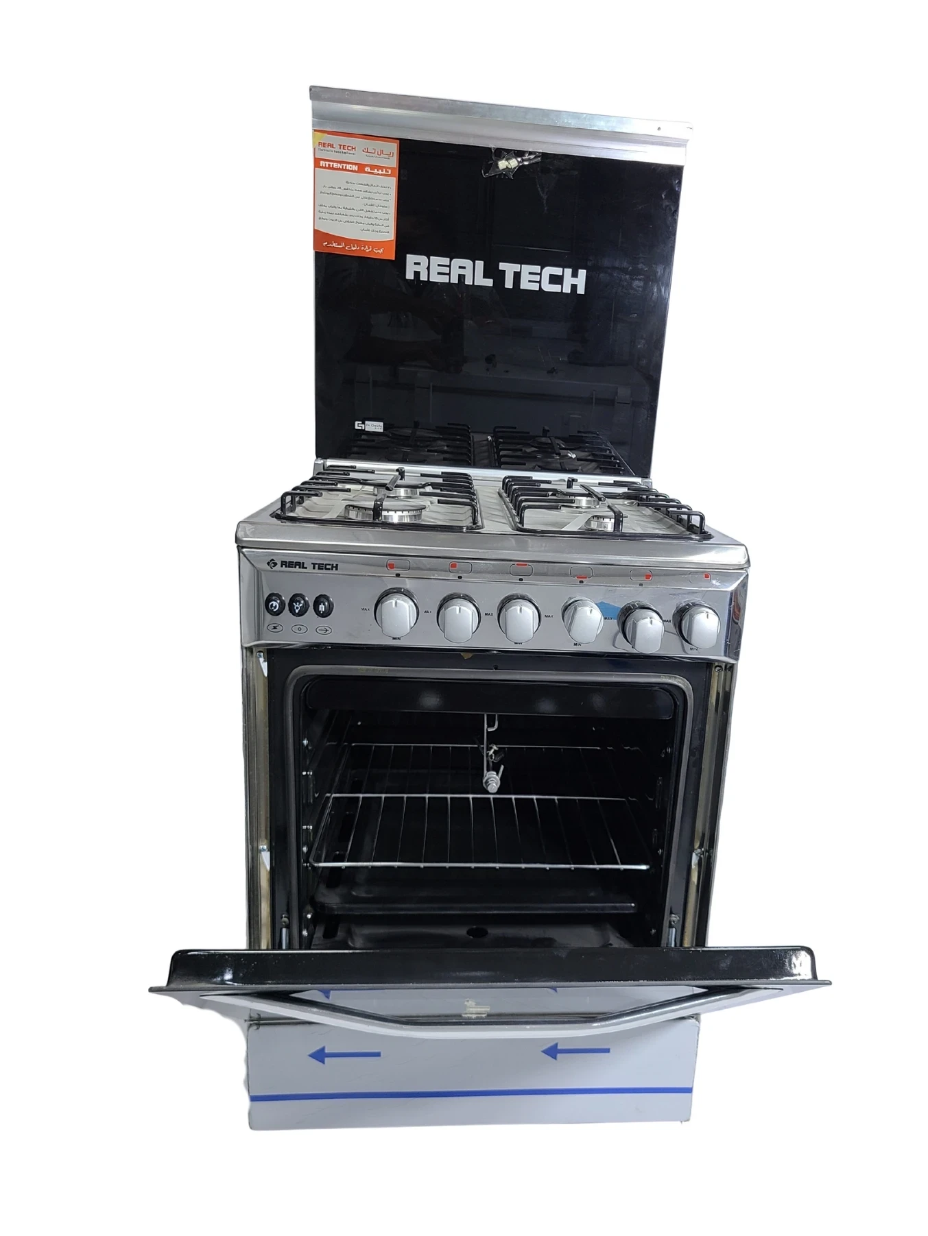 فرن غاز  ريال تك  55×55 استيل 80% مواصفات كاملة – موديل 911 - صورة المنتج 3