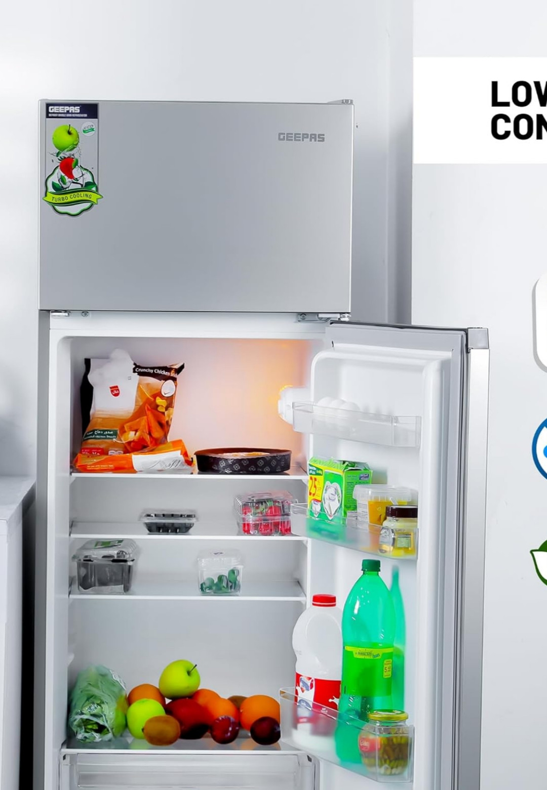 صورة مصغرة للمنتج ثلاجة جيباس وقافي بابين ثلج موديل:GRF2400SXE - 2