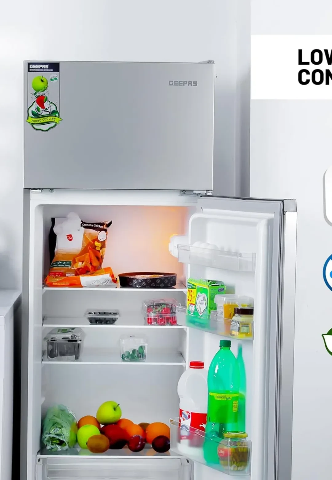 ثلاجة جيباس وقافي بابين ثلج سعة 240 لتر موديل:GRF2400SXE - صورة المنتج 5