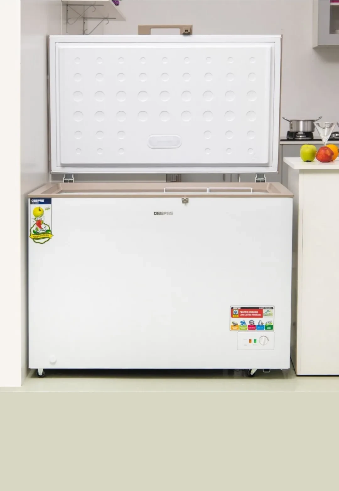 Hover image for فريزر حوض جيباس سعة 410 لتر موديل : GCF41006WAH‬