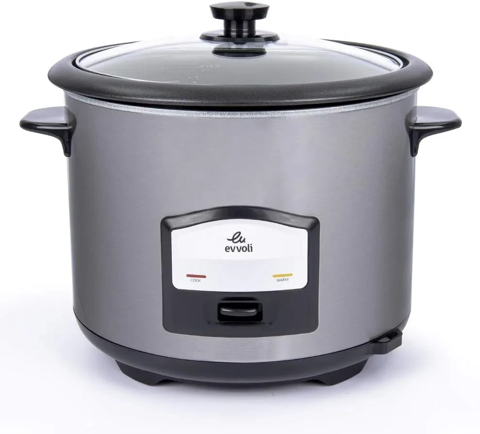 جهاز طهي الارز 2 في 1 مع جهاز بخار من ايفولي سعة2لتر 750 واط فضي EVKA-RC6501S - صورة المنتج 3