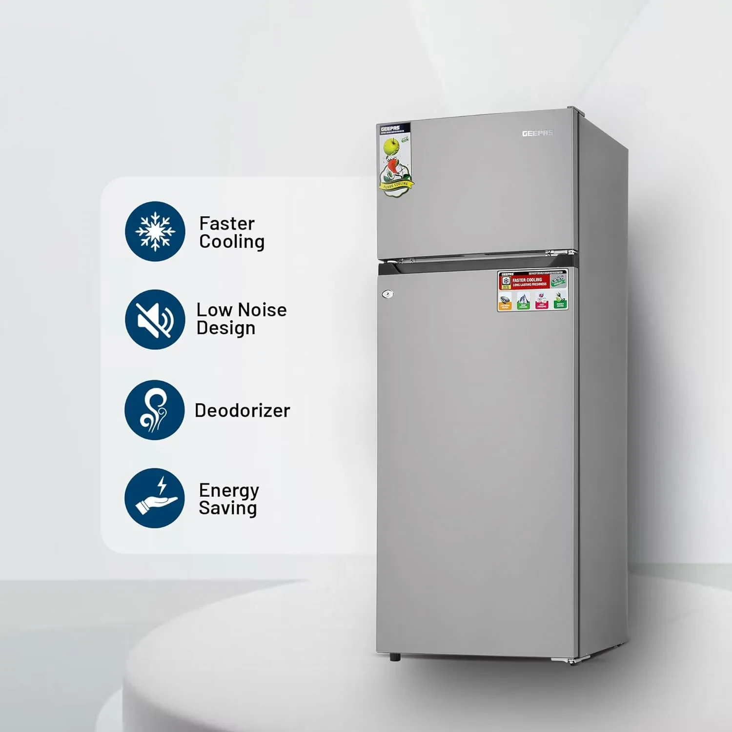 ثلاجة جيباس وقافي بابين ثلج سعة 240 لتر موديل:GRF2400SXE - صورة المنتج 3