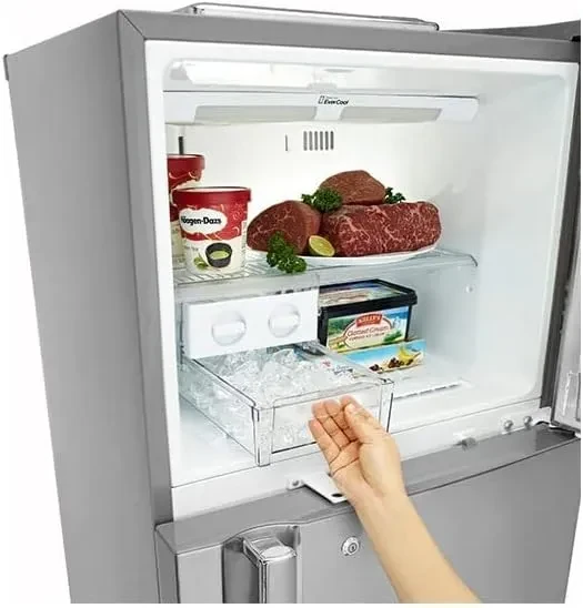 ثلاجة ال جي - سعة ( 308 ) لتر -  بباب مزدوج بضاغط عاكس لون فضي موديل - G372RLBB - صورة المنتج 3