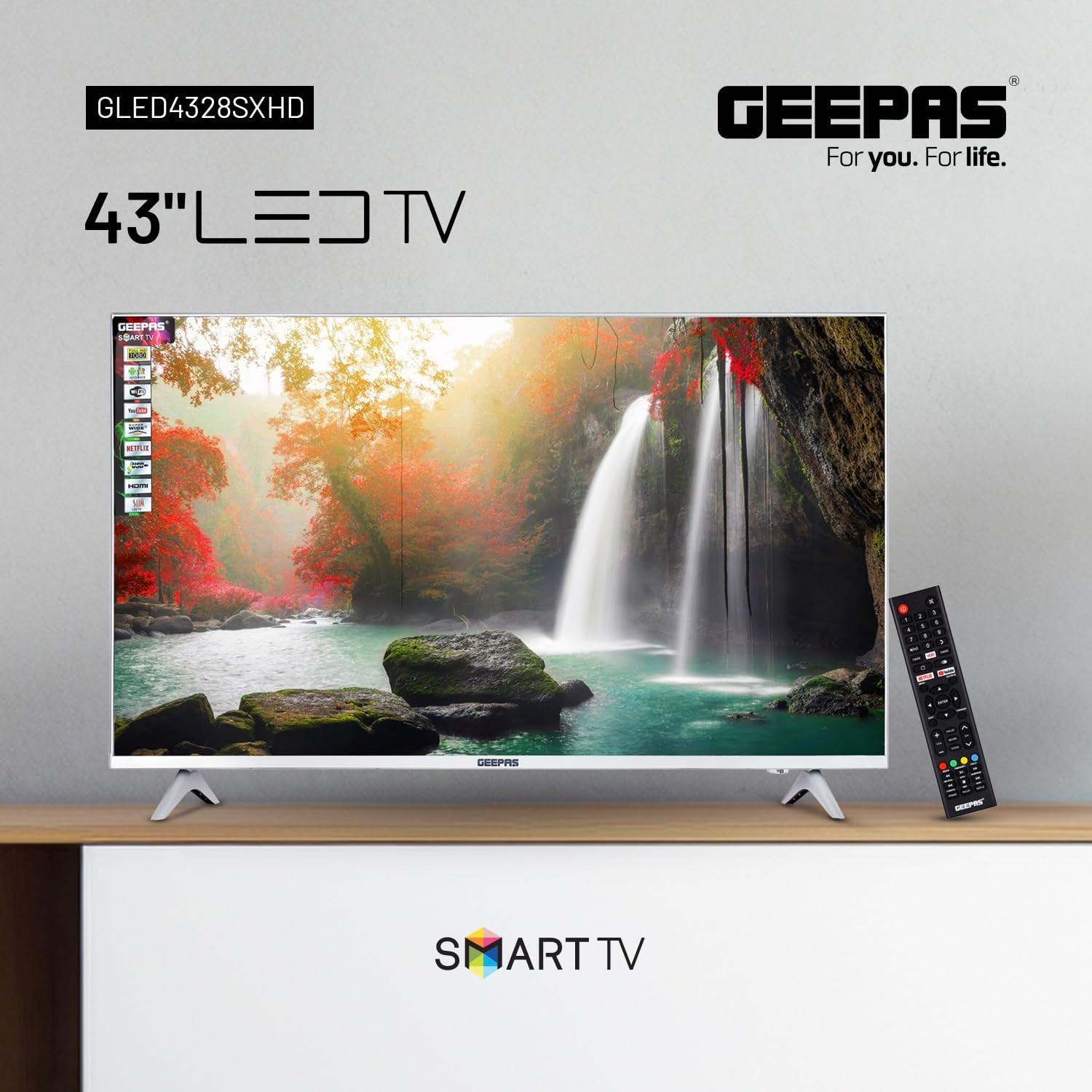 صورة مصغرة للمنتج شاشة جيباس مقاس 43بوصة سمارت  موديل GLED4323TSFHD - 3