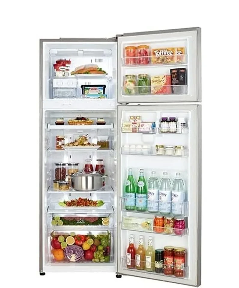 Hover image for ثلاجة ال جي - سعة ( 308 ) لتر -  بباب مزدوج بضاغط عاكس لون فضي موديل - G372RLBB