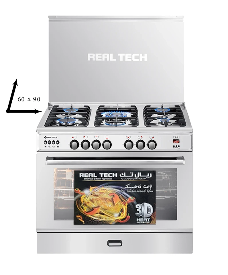 Hover image for فرن غاز ريال تك 60×80 مدرع استيل 100% مواصفات كاملة – موديل 907