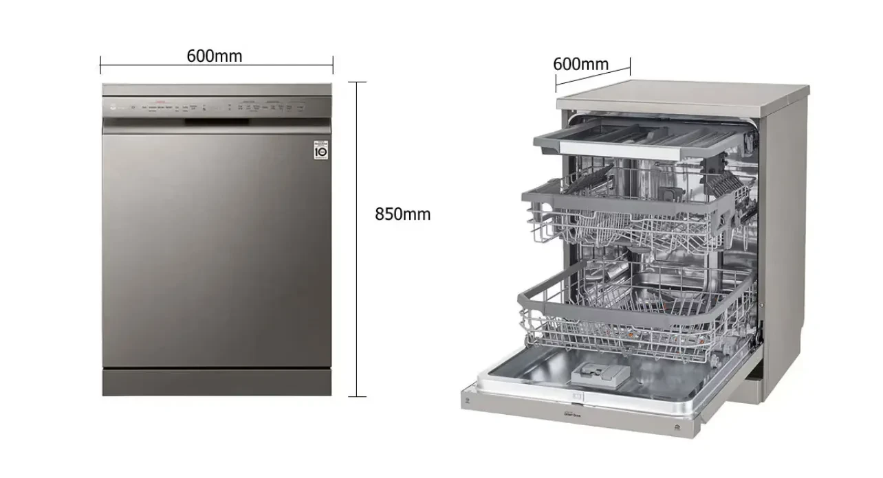 غسالة صحون LG  - لون فضي بلاتيني - بالبخار  -  موديل DFB425FP - صورة المنتج 4