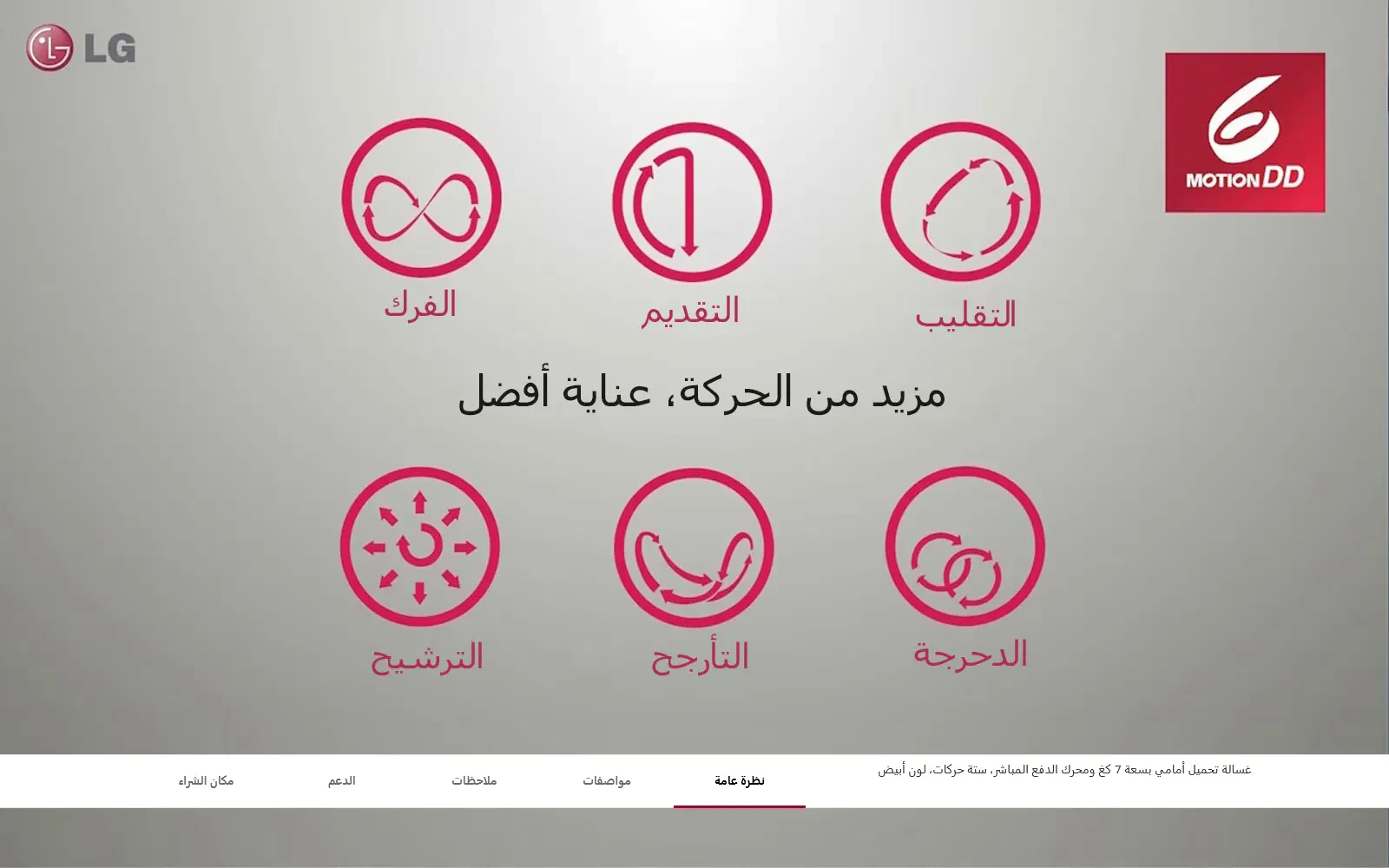 غسالة ملابس LG أوتوماتيكية – سعة 7 كجم –  لون أبيض موديل FH2J4QDNP0 - صورة المنتج 6